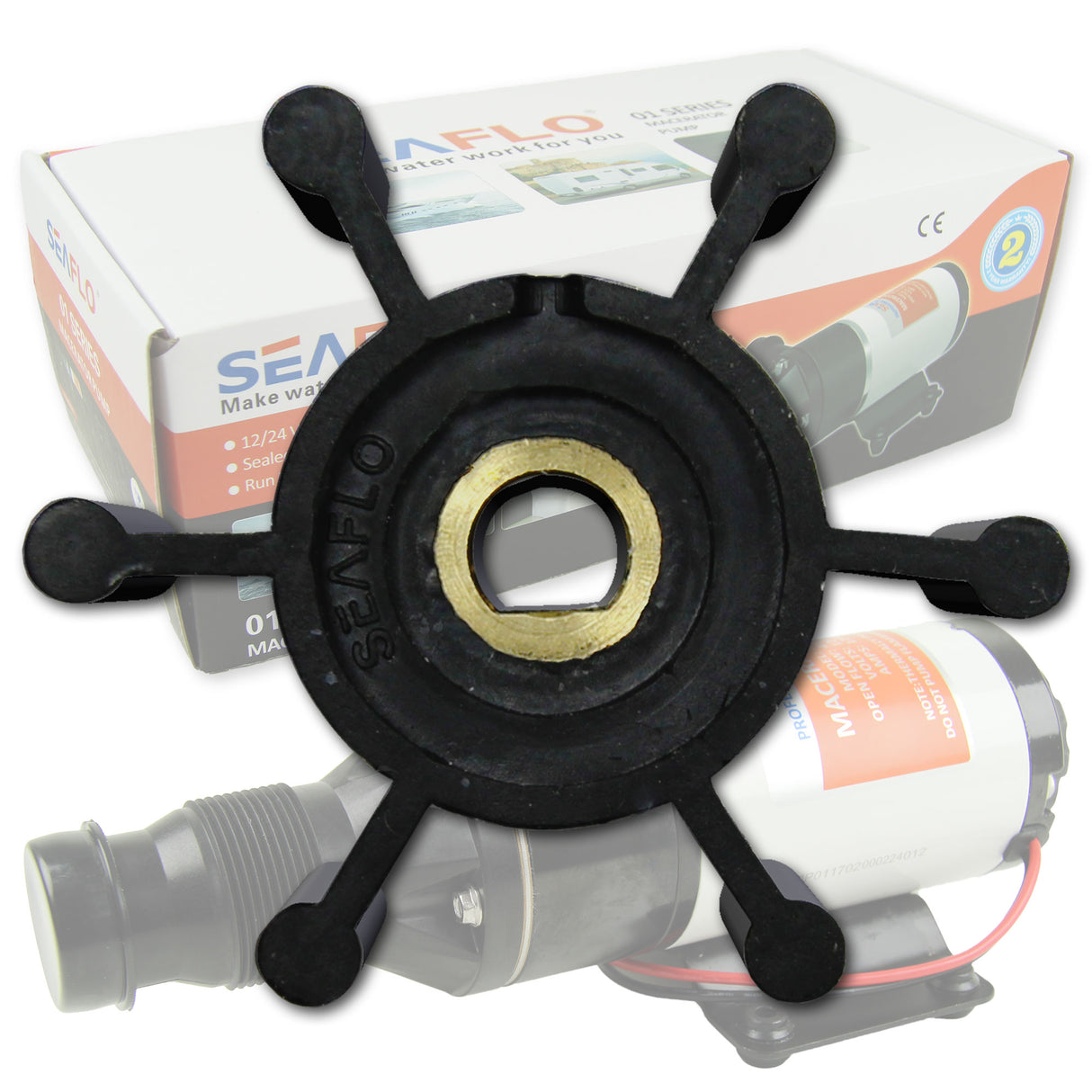 SEAFLO Zerhackerpumpe Fäkalienpumpe 12V/24V für Boot, Wohnmobil & Gartenhaus - robust und selbstansaugend - (Optional mit Impeller)