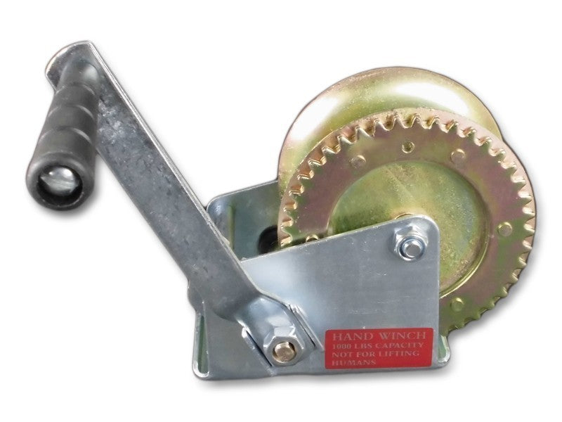 Trailerwinde 450kg + Trailerwindenstahlseil 7,5 m, Handseilwinde, Komplettset aus verzinktem Stahl