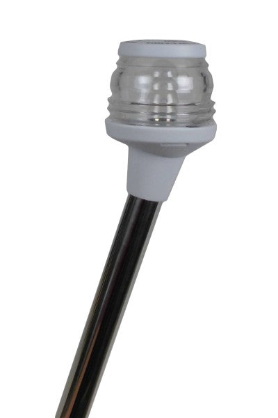 Klappbarer Lichtmast Edelstahl 100cm 360° wetterfest, Mastleuchte, vollkreiselndes weißen Licht 10W 12V