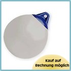 FENDER Bojenfender robust 400 x 510mm, Schiffskörper-Schutz, weiß mit blauem Kopf, integriertes Rückschlagventil