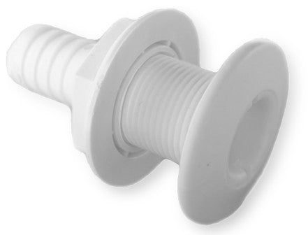 Through-hull fitting made of white plastic Ø 30 mm, boat accessories, stable and durable - 15 - 38 mm