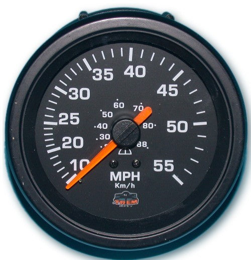 X-Line Geschwindigkeitsmesser 10-55 MPH, Geschwindigkeitsanzeige, IP67 Schutzklasse, Edelstahl Instrumentenring - weiß oder schwarz (Optional mit Schlauch, Pitotsonde)