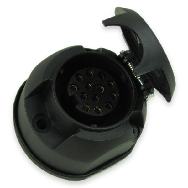 Steckdose 13-polig stoßfester ABS-Kunststoff Federdeckel, Anhängerbuchse, Schutz vor Nässe und Schmutz