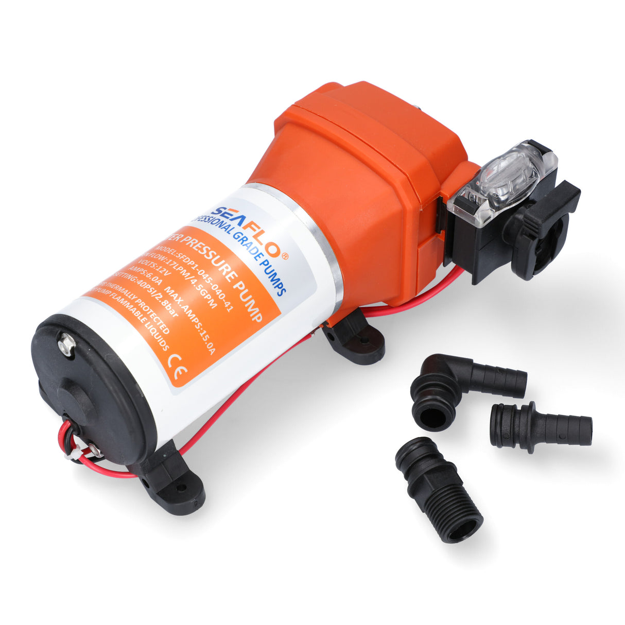 SEAFLO® Druckwasserpumpe 17 l/min 12/24 V, 4-Kammer-Membranpumpe, hohe Effizienz und Langlebigkeit - (Optional mit 12/24 V)