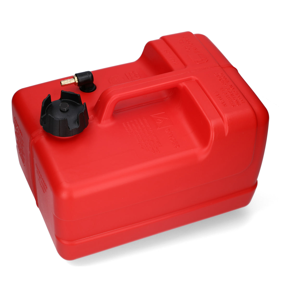 Kraftstofftank rot mit Nippelanschluss (10mm), ISO-zertifizierter HDPE-Tank, chemiebeständig für Benzin und Diesel -