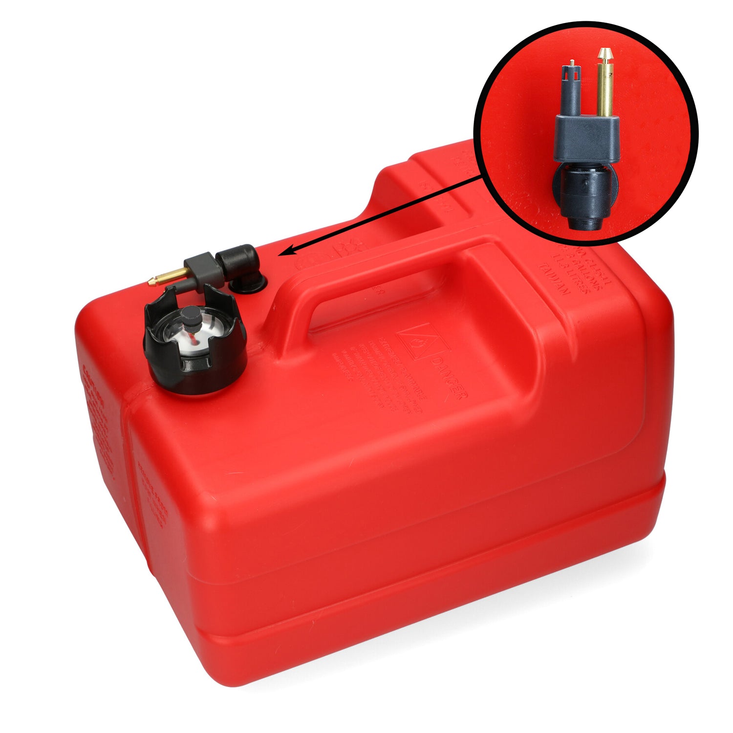 Mercury Kraftstofftank rot mit Füllstandsanzeige, ISO-Norm 13591, Chemiebeständig aus HDPE - 11.3 - 22 Liter