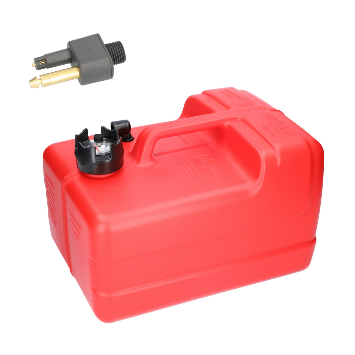 Mercury Kraftstofftank 11,3 Liter mit Füllstandsanzeige, HDPE-Tank, inklusive Adapter für Außenborder - (Optional mit Schlauch)