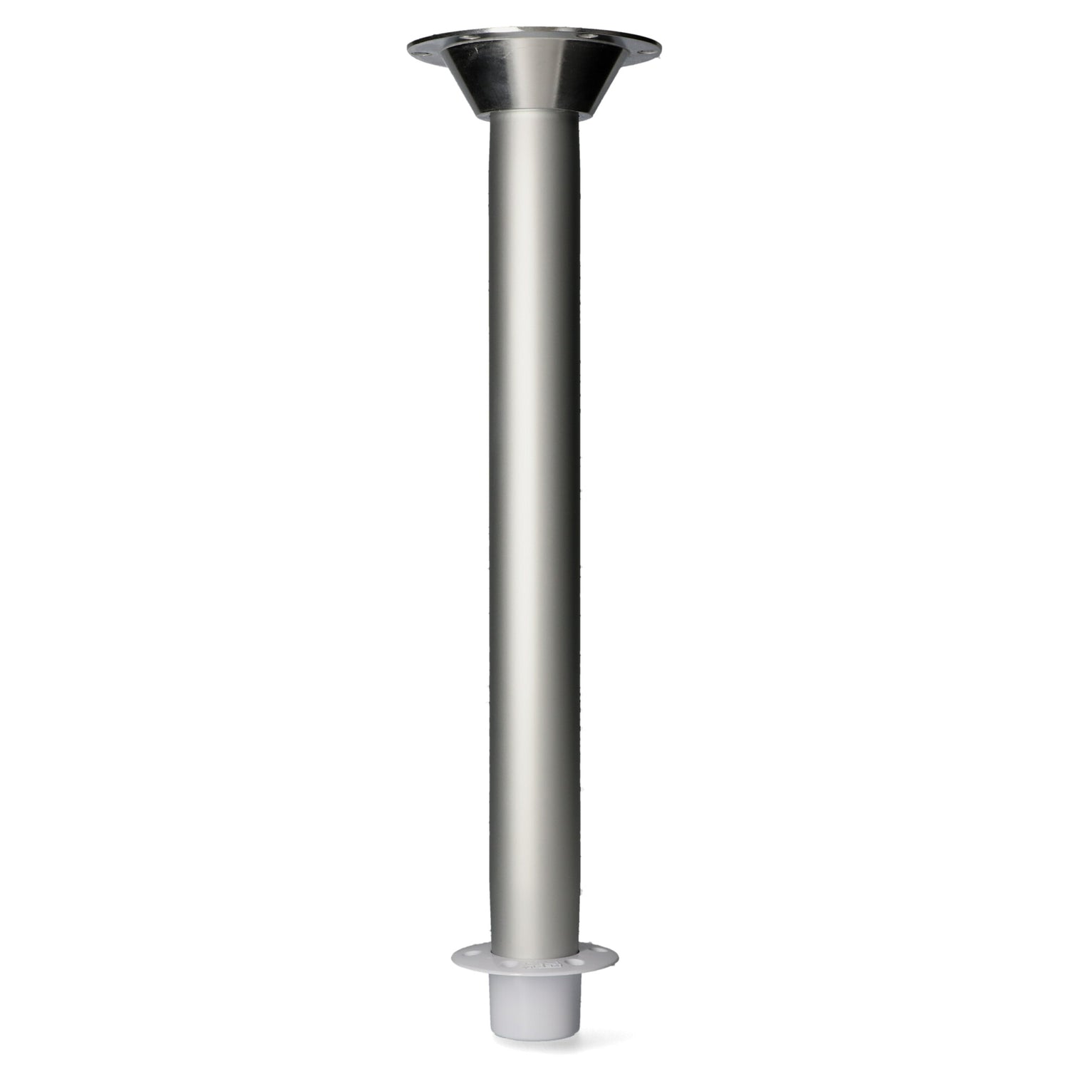 Tischträgerkomplettset - Aluminium eloxiert, Tischrohre 60 mm Durchmesser, vielfältige Ausführungen verfügbar - 60 - 80 cm (Optional mit Abdeckstopfen)