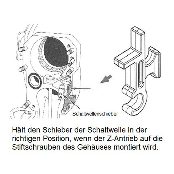 Mercury Shift Slide Tool für Mercruiser Alpha One Antriebe, Schaltwellenschieber, passt auf Glockengehäuse, Teilenummer 91-865232