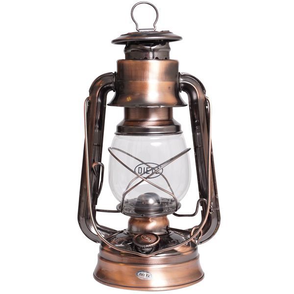 Dietz Sturmlaterne 25cm, 210ml Tank, rustikales Design, klassische Petroleumlampe für stimmungsvolle Beleuchtung -