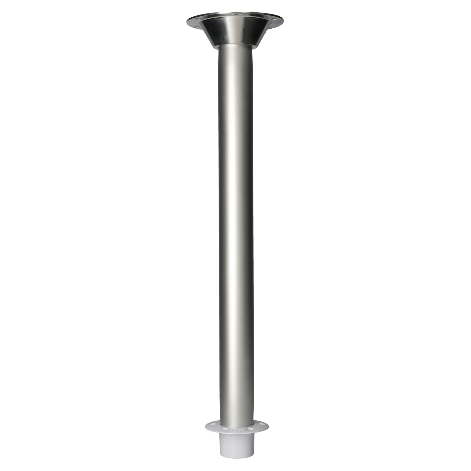 Tischträgerkomplettset - Aluminium eloxiert, Tischrohre 60 mm Durchmesser, vielfältige Ausführungen verfügbar - 60 - 80 cm (Optional mit Abdeckstopfen)