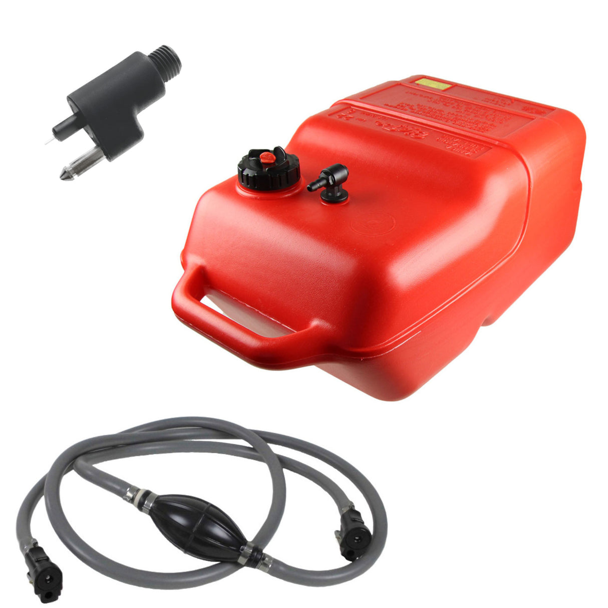 Big Joe 22-liter HDPE fuel tank with Johnson/Evinrude connection, with safety cap and vent screw - (optional with hose)