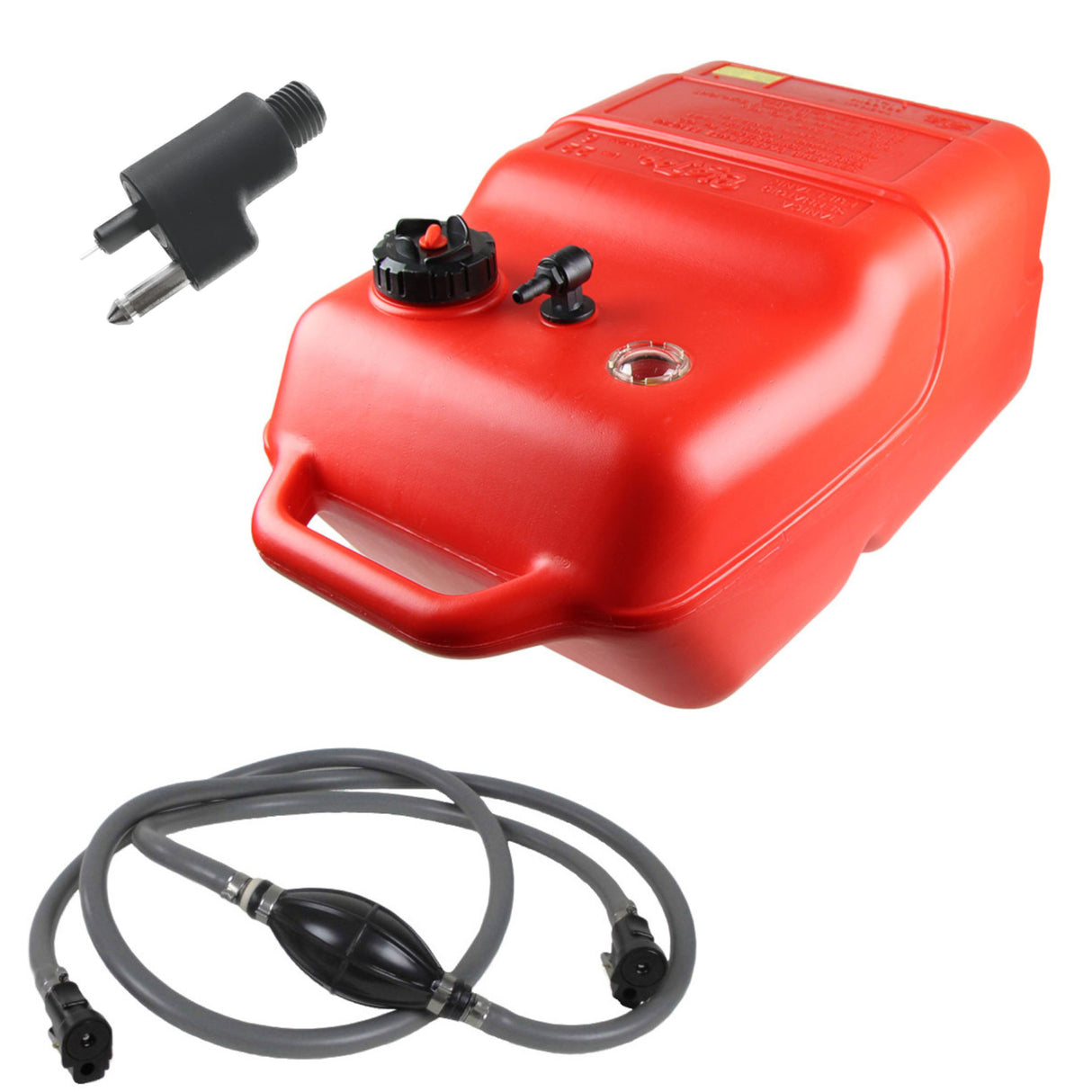 Big Joe 22-liter fuel tank with level indicator for Johnson/Evinrude outboards, safe HDPE with vent screw - (Optional with hose)