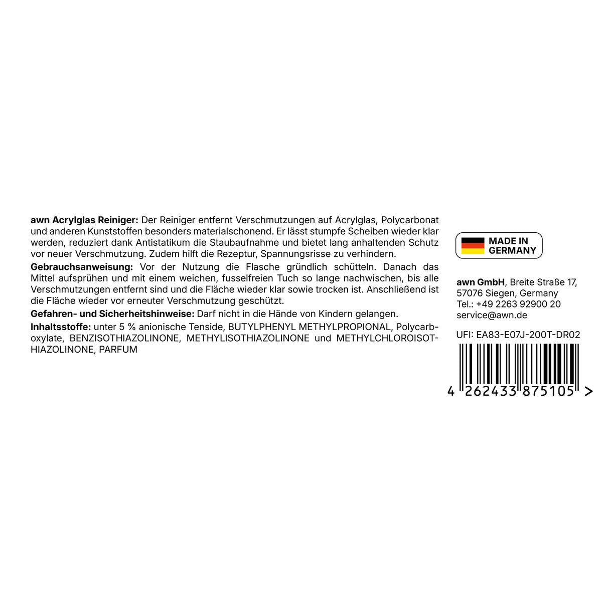 awn Acrylglas Reiniger