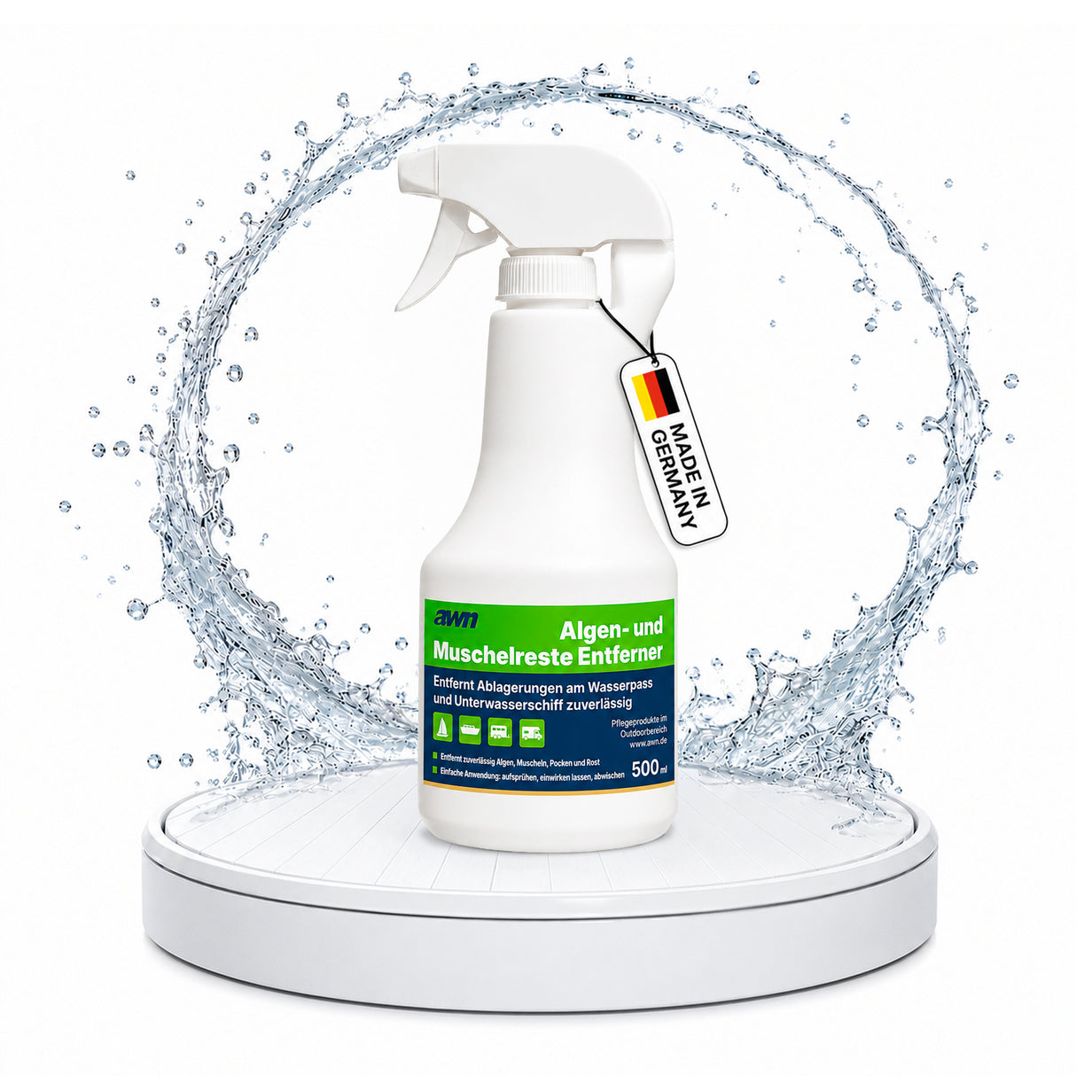 awn Algen- & Muschelentferner, für Unterwasserschiff, Wasserpass und Antrieb, 500 ml