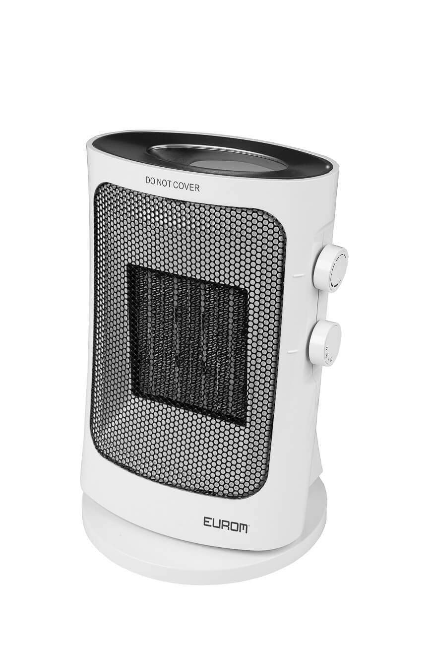 Eurom Keramikheizer 1500W ECO-Modus, Heizlüfter mit Sicherheitsfunktionen und Lüftermodus, ideal für Camping und Wohnräume