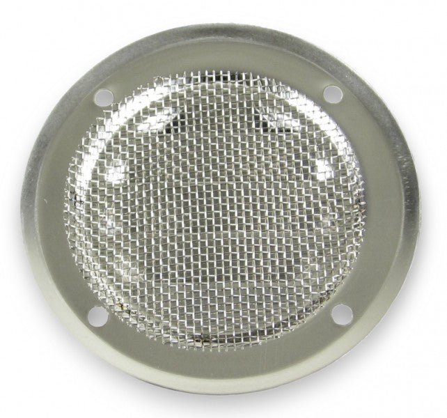 Lüftungsgitter Edelstahl hochglanzpoliert mit Fliegengitter Ø 63 mm, Lufteinlass, rostfrei