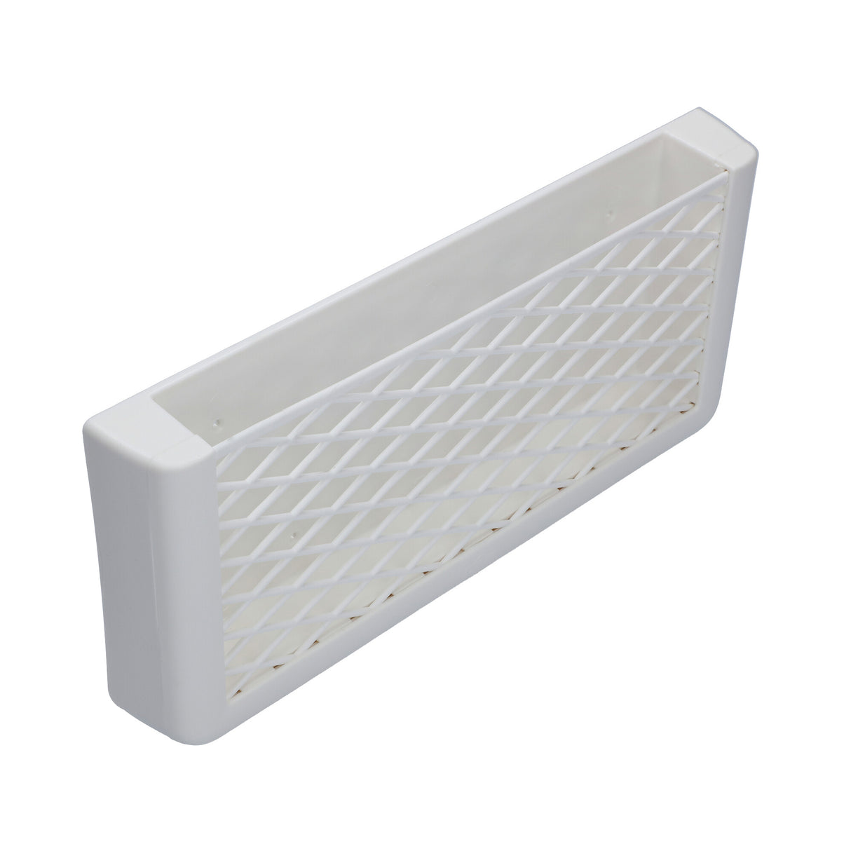 Ablagefach Netz Kunststoffrahmen, Aufbewahrungsfach, Stabiler Rahmen und variabler Nutzinhalt 230 x 110 mm, Weiß