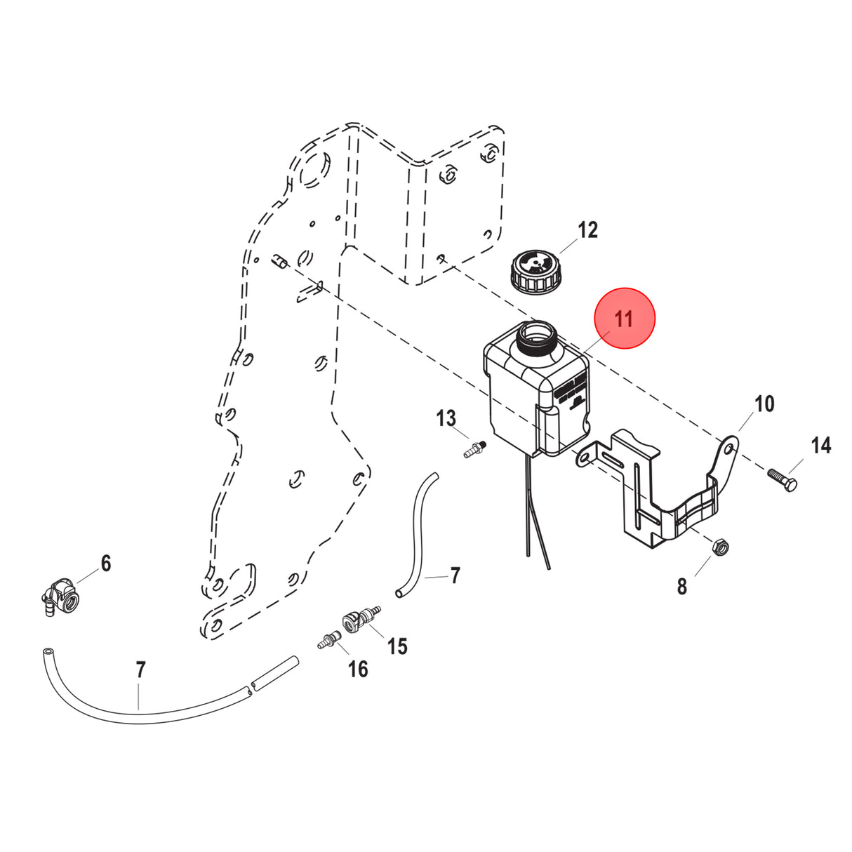 Mercruiser Ölbehälter Reservoir Assembly, Ersatzteil für Bootsölversorgung, originale Qualität - (Optional mit Anschlüsse)