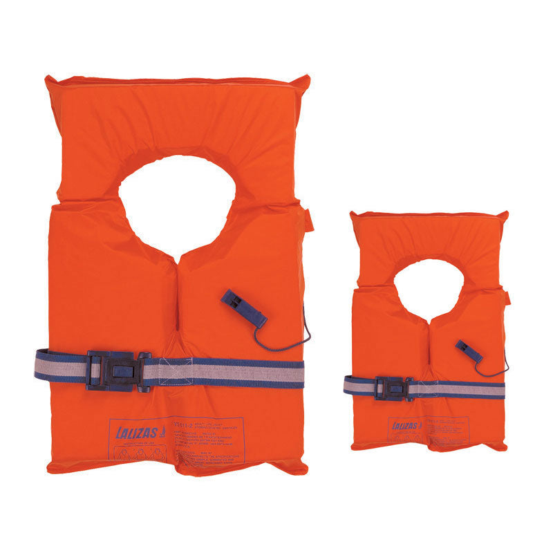 Solas life jacket 100 N, high-visibility signal colour, with whistle -