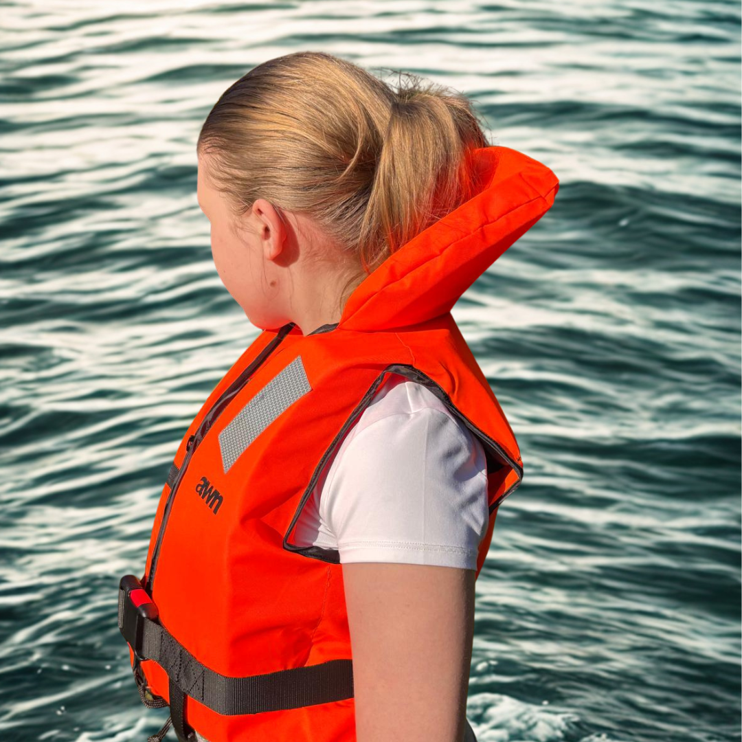 awn Rettungsweste OB-Edition, 100N, ISO 12402-4, für Kinder & Erwachsene, hohe Sichtbarkeit und Komfort - 15 - ab 90 kg