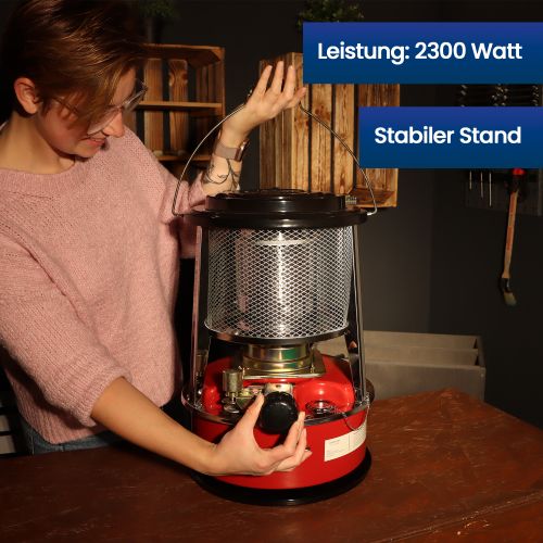 OceanTEC Petroleum-Heizung 5,3 L Tank – 8.400–10.000 BTU/h (2,46–2,93 kW) – mit Flammlöschfunktion & Kippschutz – Outdoor Heizgerät für Boot, Camping & Garten
