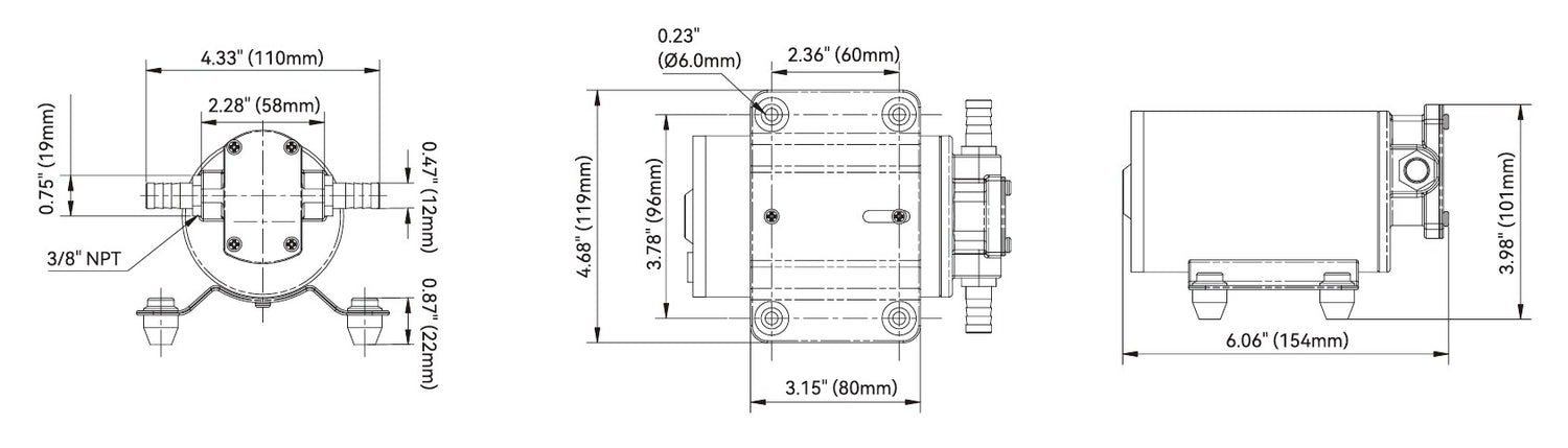 SEAFLO Zahnradpumpe 12l/min 12V Ölförderpumpe, Gießölpumpe, hochwertiger Messingkopf und Edelstahlwelle