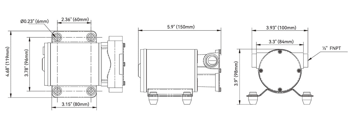 SEAFLO multi-purpose pump 1800 l/h, bilge pump deck wash pump, robust bronze housing 12V self-priming