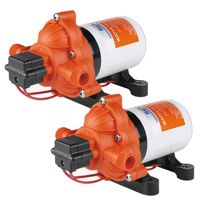 SEAFLO Druckwasserpumpe 3-Kammer-Membranpumpe, selbstansaugend, geräuscharm, lange Lebensdauer 12 V - 10.6 - 11.6 Liter
