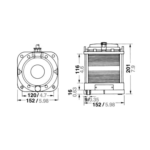 Aquasignal Navigationslaterne 55 BB 24V, Schiffsbordlicht, Mattes schwarzes Polycarbonat, IP56, Sichtbarkeitswinkel 112,5 Grad, für Schiffe 20-50m