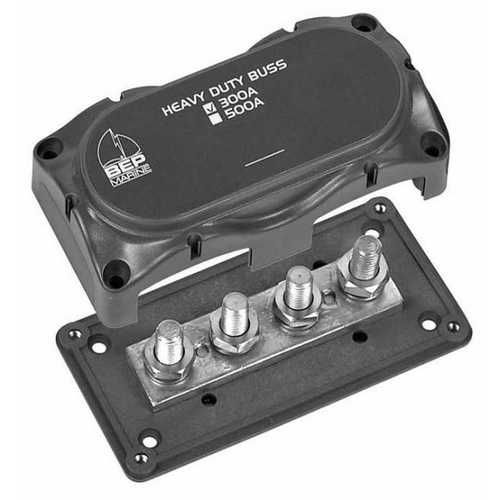 BEP Batterieverteiler 300A 4x10mm, Stromverteiler, Neues Modell XYZ123, Schwarz