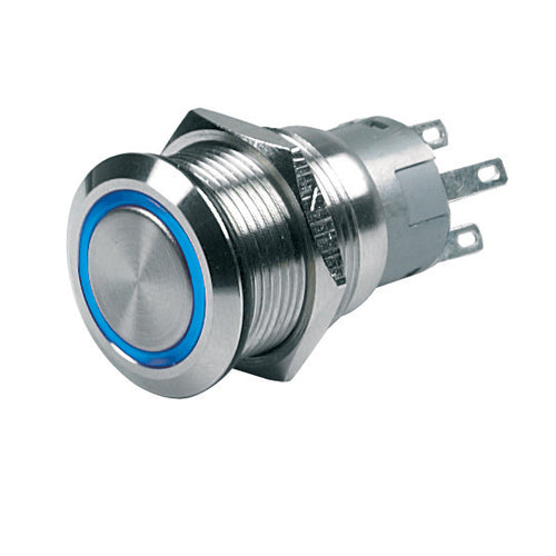 Schalter Drucktaster On/Off 12V Blau LED, Druckschalter, wasserfestes Design