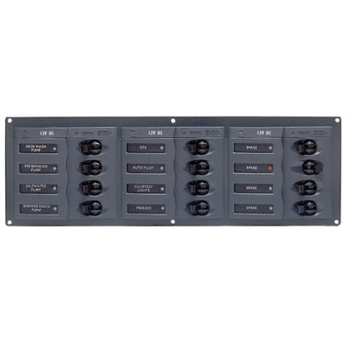 BEP DC isolator panel 12V 12-way, circuit breaker system, anti-corrosive design, CE compliant
