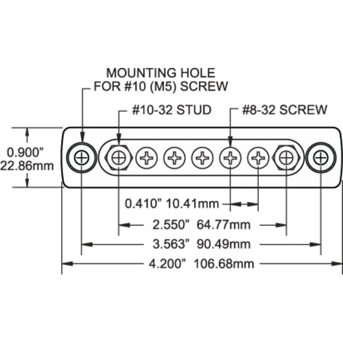 Blue Sea Mini-Sammelschiene 100-A, Verteilerblock, Ideal für begrenzten Platz