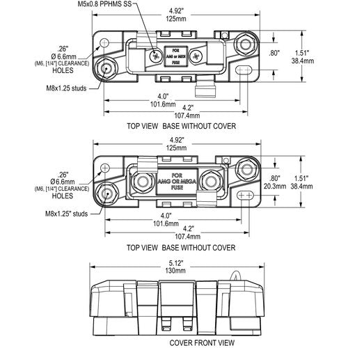 Blue Sea Safety Fuse Block Ignition Protected for Boats, Fuse Box, Sealed Cover for Harsh Marine Environments