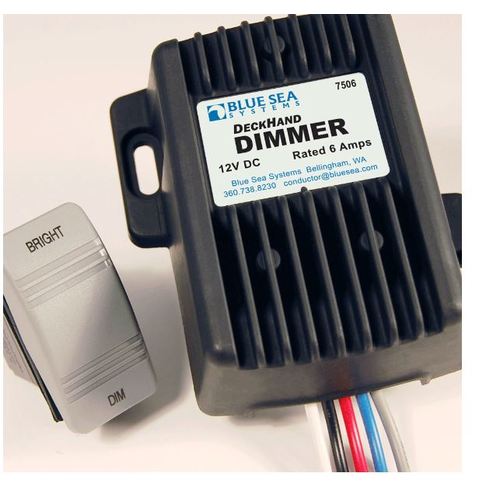 Blue Sea Dimmer 12V 6A, LED-Dimmer, Beleuchteter Ausgang mit Spanneinstellung