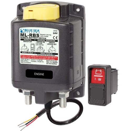 Blue Sea Battery Switch 500A Magnetic Lock, Remote Control Switch, High Current Under Load