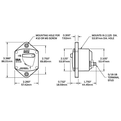 Blue Sea Circuit Breaker 120A Surge Arrester, Circuit Protection Switch, Waterproof Design with Single Lever Operation
