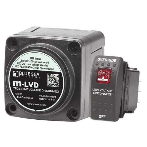 Blue Sea Niederspannungsschalter, Batterietrenner IP67, Automatische Trennung bei Unterspannung