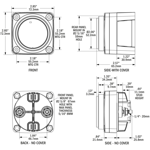 Blue Sea Niederspannungsschalter, Batterietrenner IP67, Automatische Trennung bei Unterspannung
