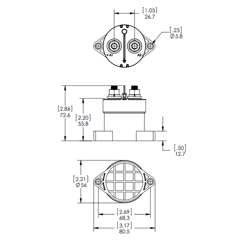 Blue Sea Magnetspule 250A 12/24V, Zündgeschützter SPST-Schalter, Hermetisch dicht