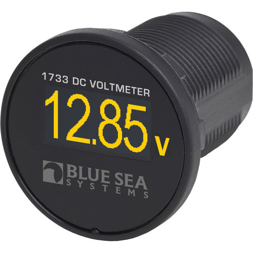 Blue Sea Mini-OLED-DC-Voltmeter Gelb, Spannungsmonitor, Heller Tageslicht-OLED-Bildschirm, Wasserdicht