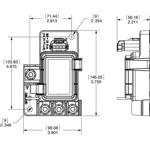 Blue Sea fuse block, ignition-protected, fuse holder, integrated connection plug, IP66 protection class