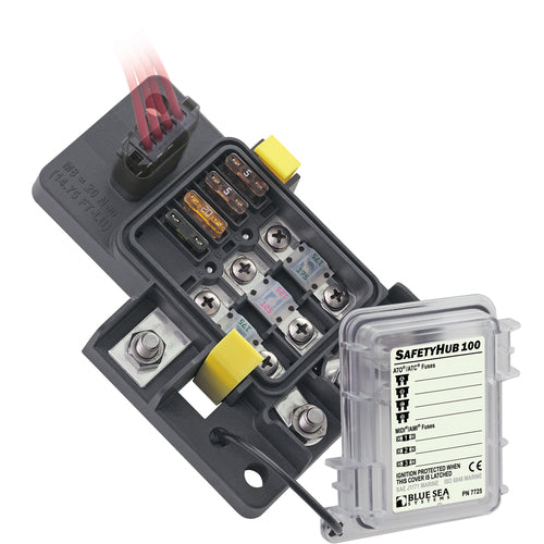 Blue Sea fuse block, ignition-protected, fuse holder, integrated connection plug, IP66 protection class