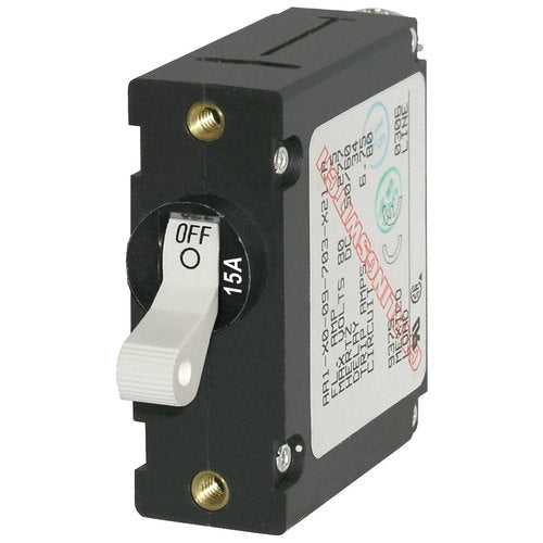 Blue Sea circuit breaker 15A, circuit breaker circuit protection, industry standard design