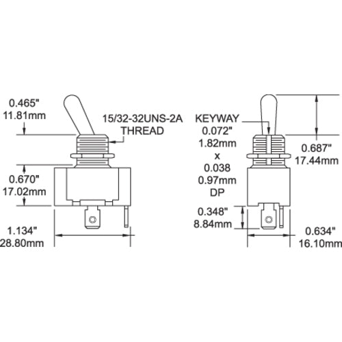 Blue Sea Systems Weatherproof Toggle Switch IP67 SPST, Switch Unit, Corrosion Resistant