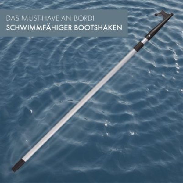 awn Bootshaken teleskopierbar 1,20-2,00 m, verlängerbarer Bootsstab, leichtes Aluminium, rutschfester Griff