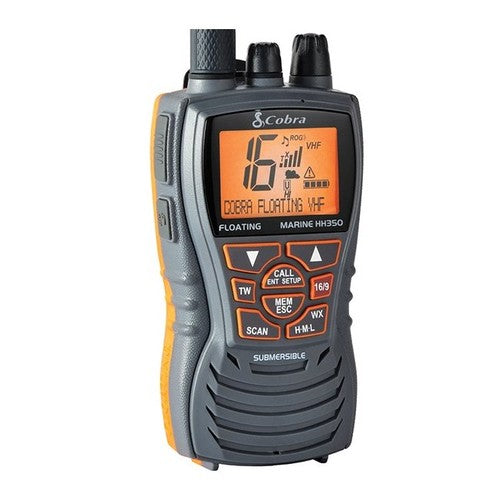 Cobra Handfunkgerät 6 Watt schwimmfähig, UKW-Handfunkgerät, ATIS & NOAA-Wetterkanäle
