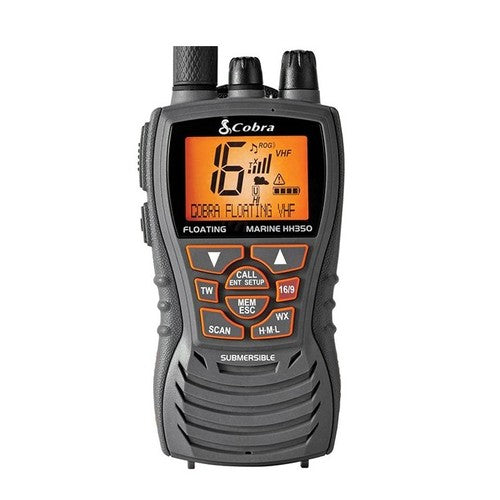 Cobra Handfunkgerät 6 Watt schwimmfähig, UKW-Handfunkgerät, ATIS & NOAA-Wetterkanäle