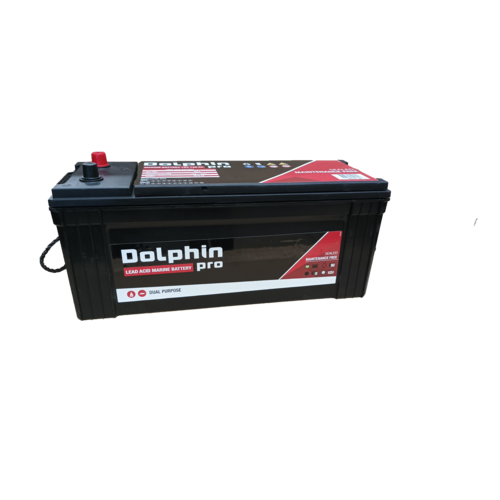 Dolphin PRO Marine Battery 140Ah 12V, boat battery, maintenance-free and high starting power